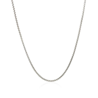 Cadena redonda de plata de ley rodiada de 1,3 mm