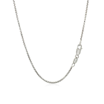 Cadena redonda de plata de ley rodiada de 1,3 mm