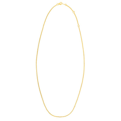 Cadena doble extensible de oro amarillo de 14k (1,40 mm)