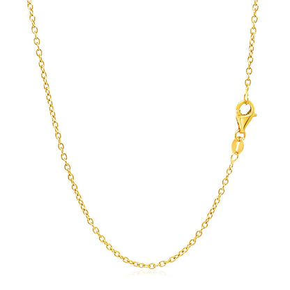 Cadena de Eslabones Redondos de Oro Amarillo de 18k, 1.5mm