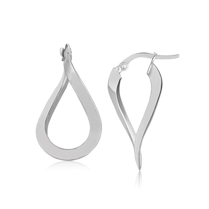 Pendientes de aro retorcidos de oro blanco de 14 quilates