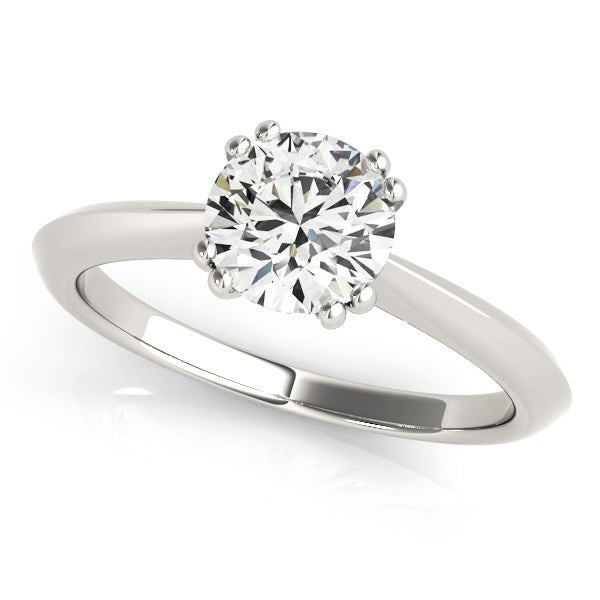 Anillo de compromiso con solitario de diamante engarzado en doble garra de oro blanco de 14k (1 quilate peso total)