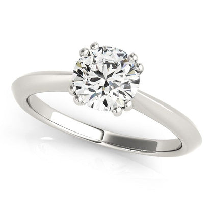 Anillo de compromiso con solitario de diamante engarzado en doble garra de oro blanco de 14k (1 quilate peso total)