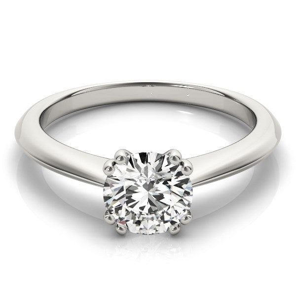Anillo de compromiso con solitario de diamante engarzado en doble garra de oro blanco de 14k (1 quilate peso total)