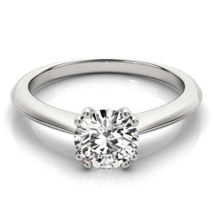 Anillo de compromiso con solitario de diamante engarzado en doble garra de oro blanco de 14k (1 quilate peso total)