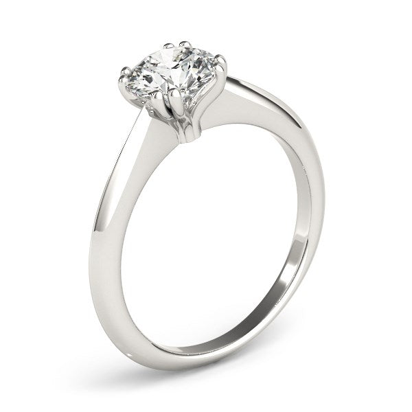 Anillo de compromiso con solitario de diamante engarzado en doble garra de oro blanco de 14k (1 quilate peso total)