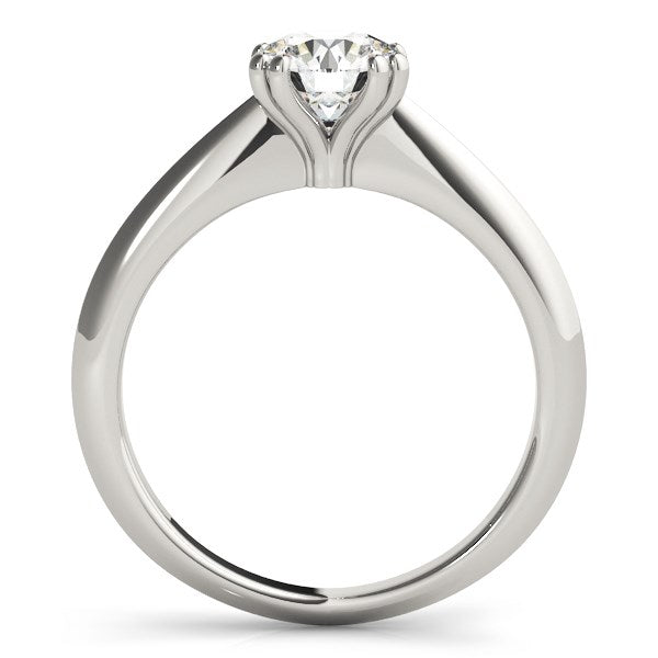 Anillo de compromiso con solitario de diamante engarzado en doble garra de oro blanco de 14k (1 quilate peso total)