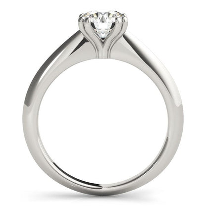 Anillo de compromiso con solitario de diamante engarzado en doble garra de oro blanco de 14k (1 quilate peso total)