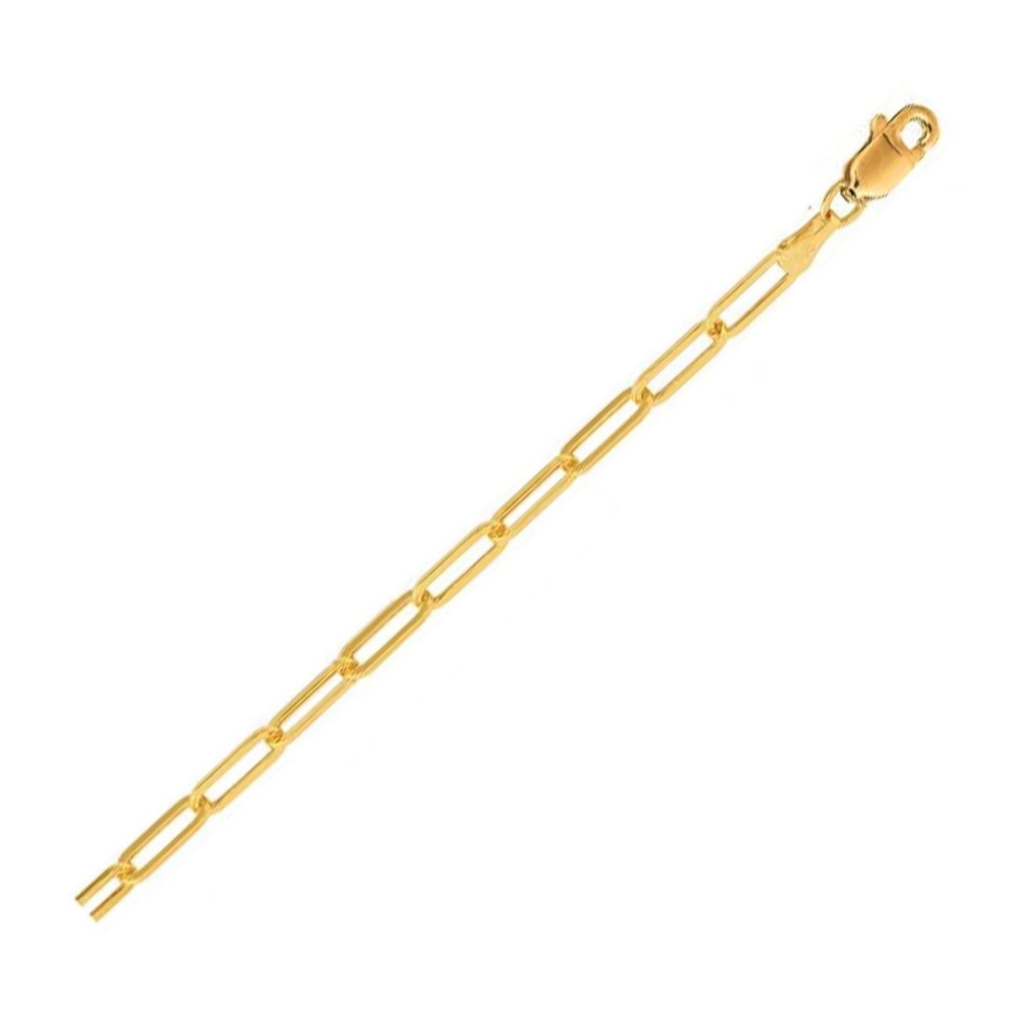 Tobillera de eslabones de oro amarillo de 14 quilates, modelo 'Paperclip Lite' (3.2 mm)