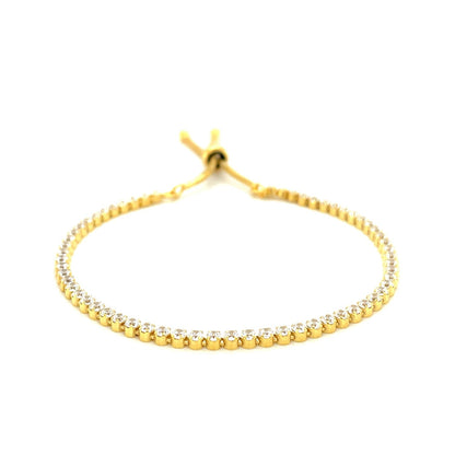 Pulsera ajustable estilo tenis con circonitas cúbicas en plata de ley