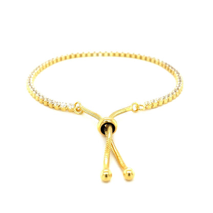 Pulsera ajustable estilo tenis con circonitas cúbicas en plata de ley