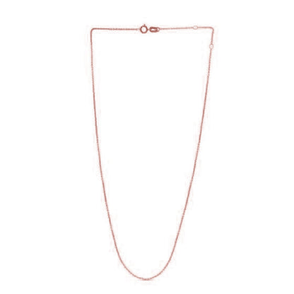 Cadena ajustable de oro rosa de 14k (0.97 mm)