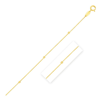 Cadena de eslabones de cuentas en oro amarillo de 14k (1,5 mm)