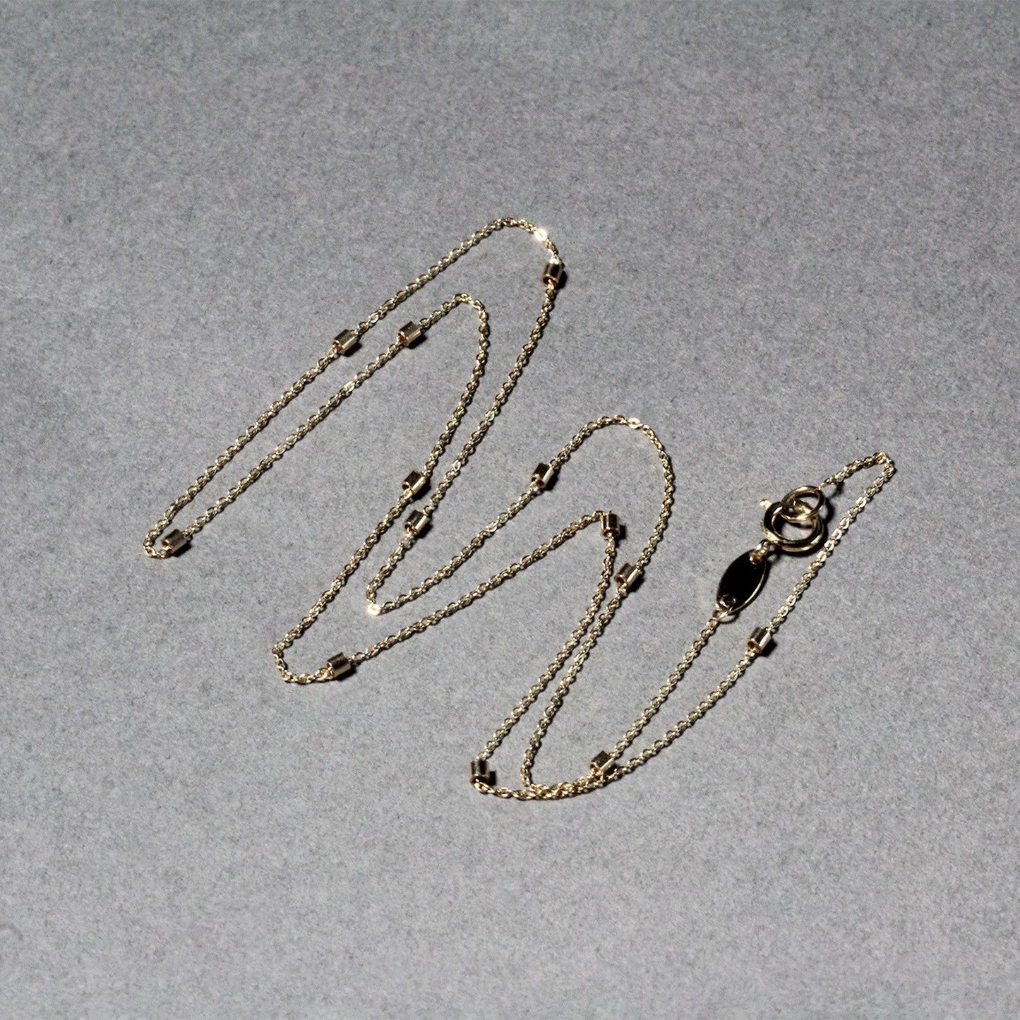 Cadena de eslabones de cuentas en oro amarillo de 14k (1,5 mm)