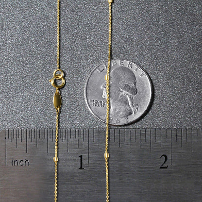 Cadena de eslabones de cuentas en oro amarillo de 14k (1,5 mm)