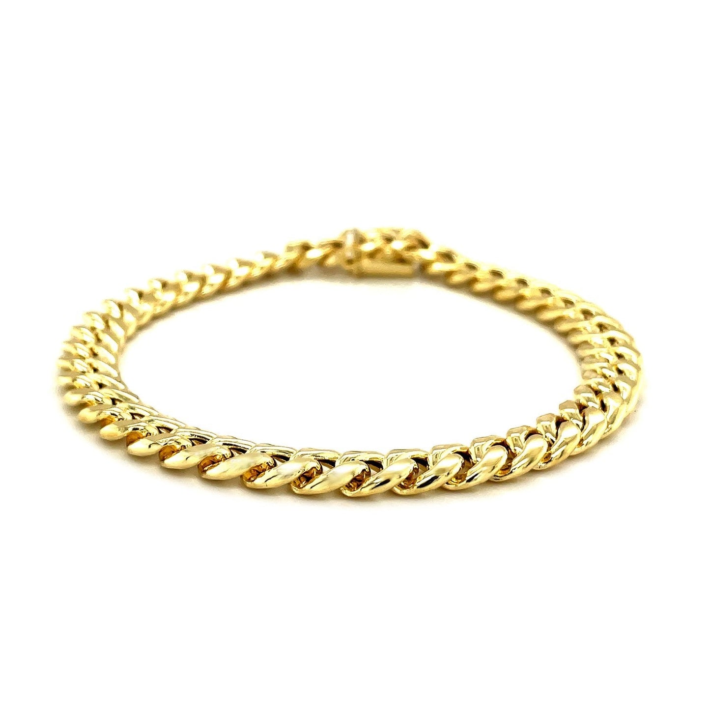 Pulsera semirrígida cubana de oro amarillo de 10k (7.20 mm)