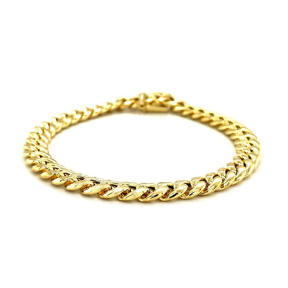 Pulsera semirrígida cubana de oro amarillo de 10k (7.20 mm)
