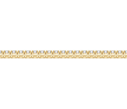 Pulsera de tenis de oro amarillo de 14 quilates con diamantes redondos cultivados en laboratorio (5 quilates en total F/G VS2/SI1)