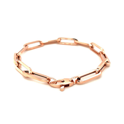 Pulsera de cadena extra ancha de eslabones de oro rosa de 14 quilates