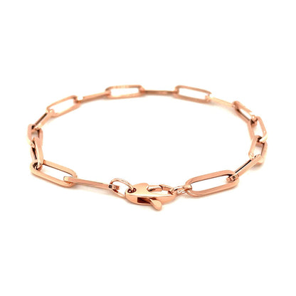 Pulsera de cadena extra ancha de eslabones de oro rosa de 14 quilates