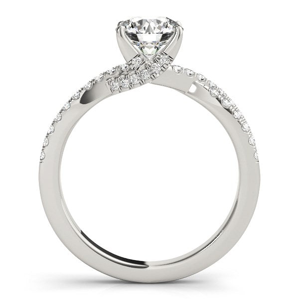 Anillo de compromiso de oro blanco de 14 quilates con diamantes, montura elegante de vástago dividido (1 1/4 cttw)