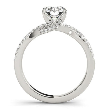 Anillo de compromiso de oro blanco de 14 quilates con diamantes, montura elegante de vástago dividido (1 1/4 cttw)