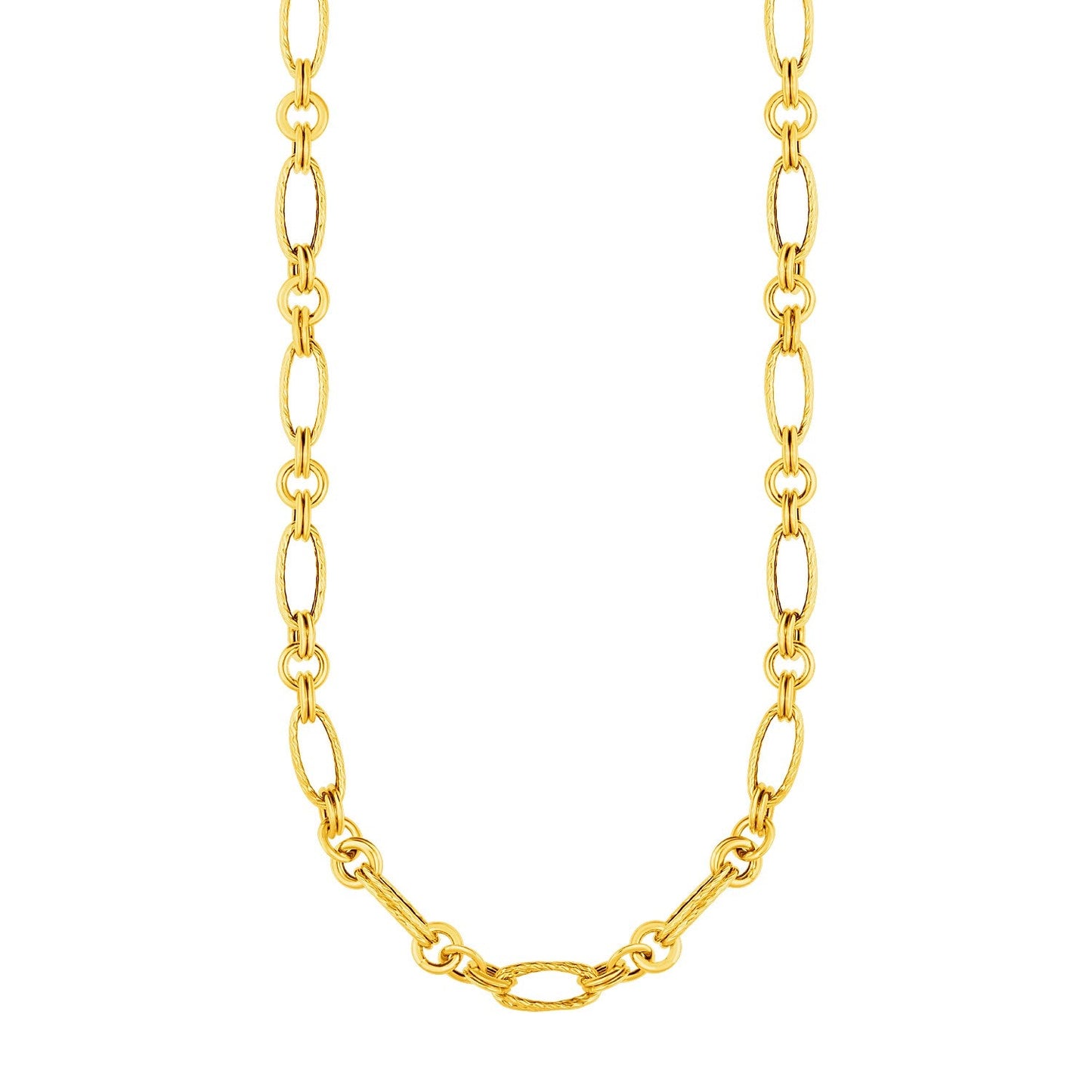 Collar de eslabones retorcidos y pulidos de oro amarillo de 14k