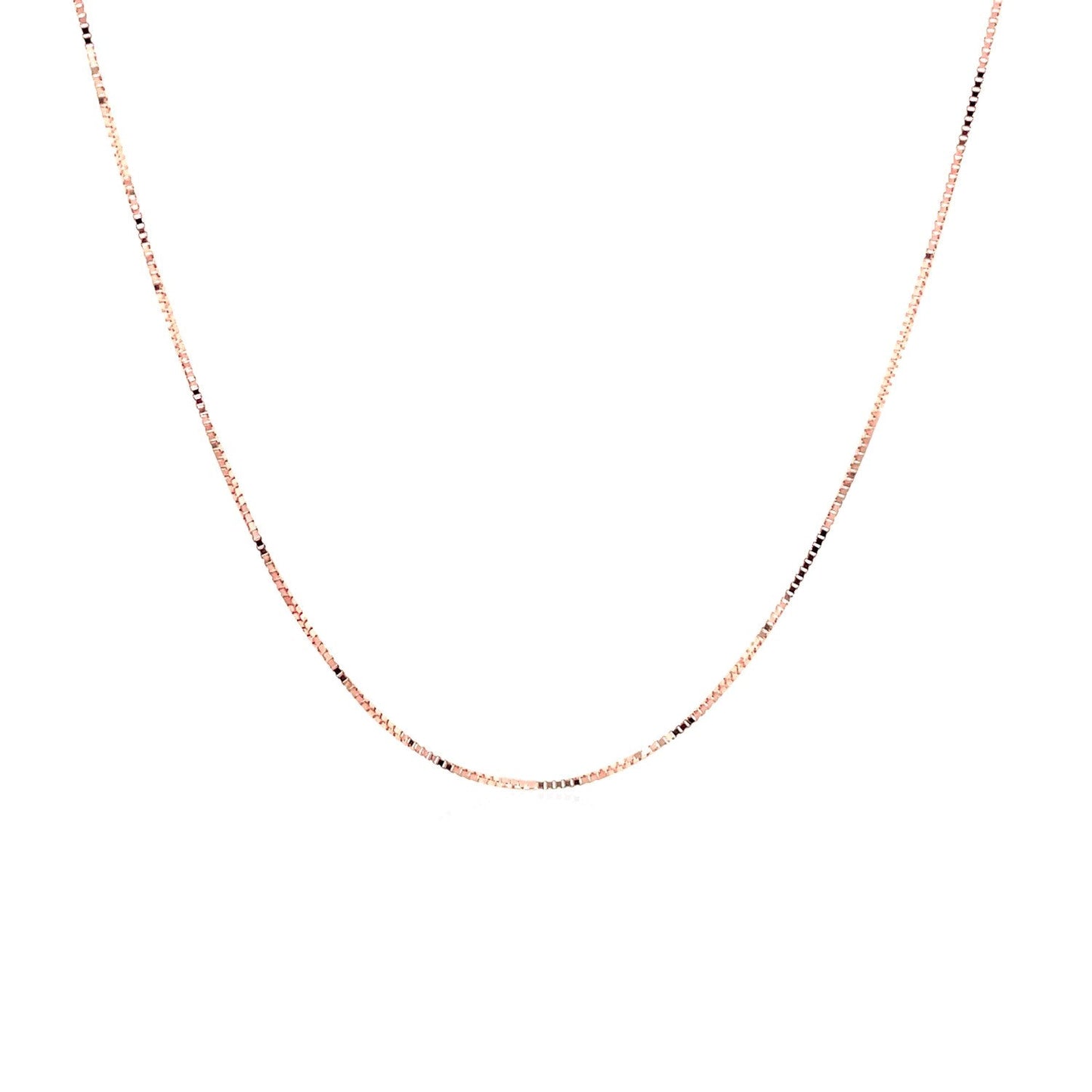 Cadena clásica de oro rosa de 14k de 0,4 mm