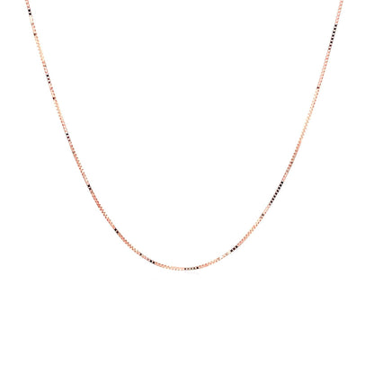 Cadena clásica de oro rosa de 14k de 0,4 mm