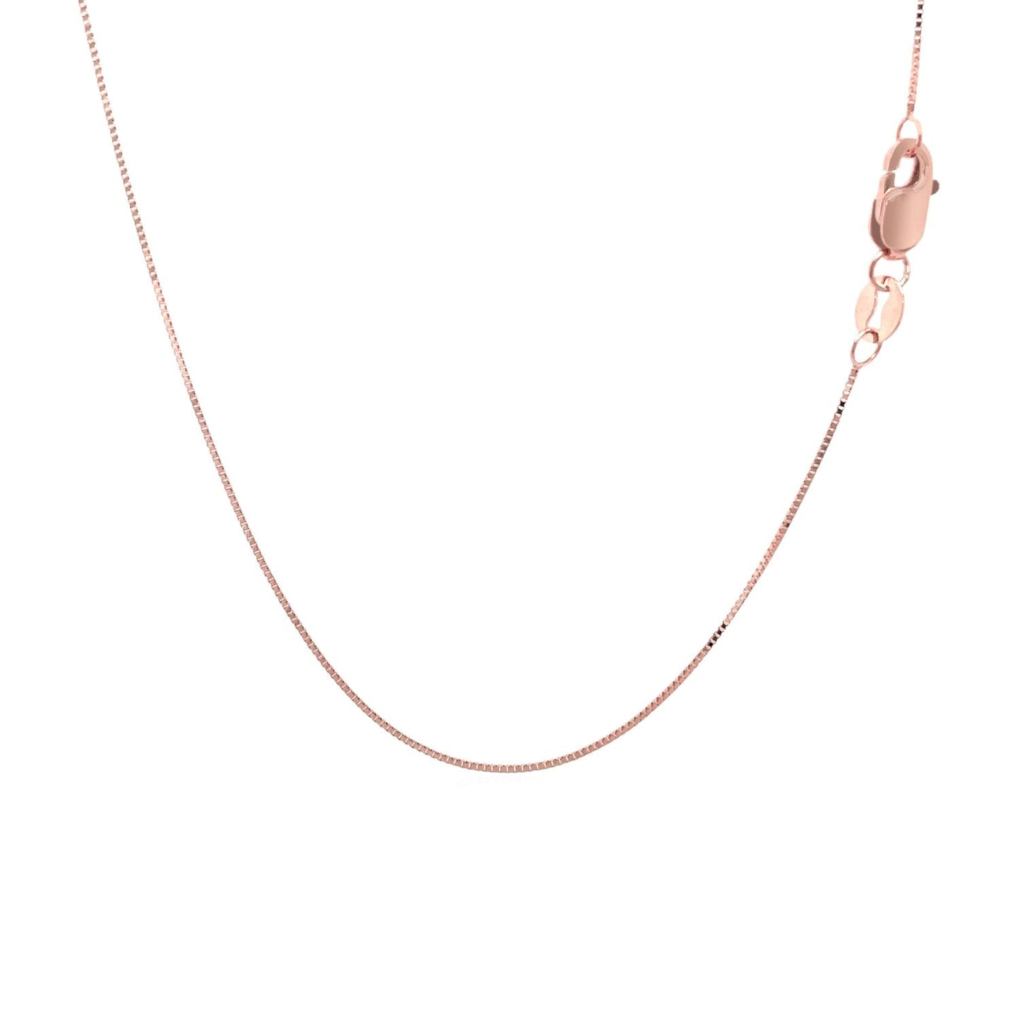 Cadena clásica de oro rosa de 14k de 0,4 mm