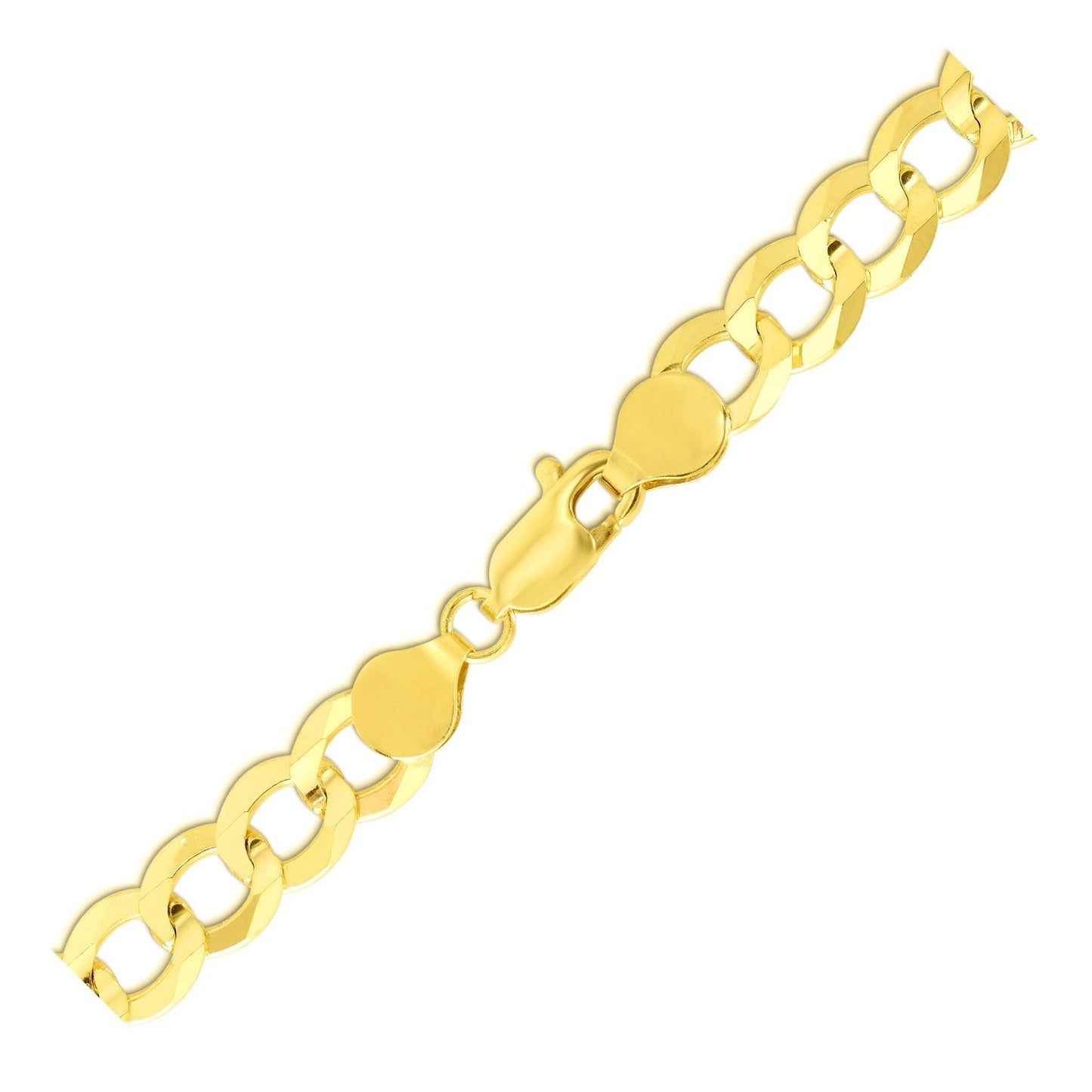 Pulsera de eslabones 10k de oro amarillo de 7.0mm