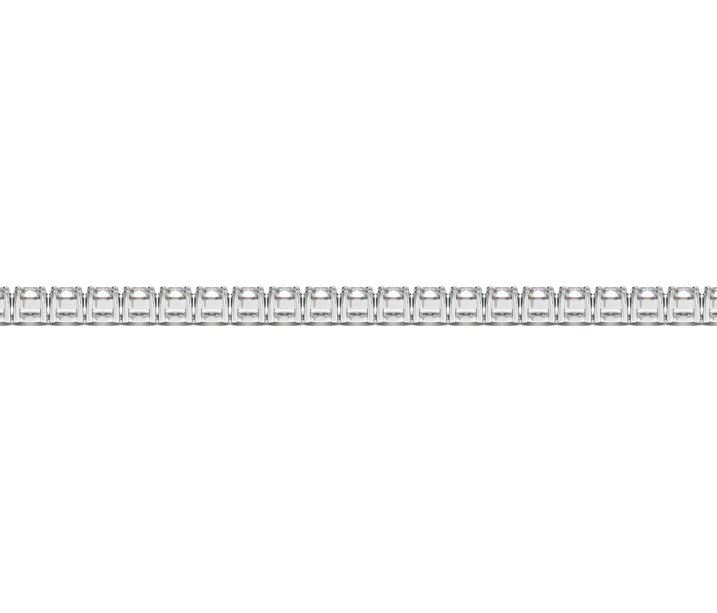 Pulsera de tenis de oro blanco de 14k con diamantes redondos cultivados en laboratorio (4 qtpc F/G VS2/SI1)