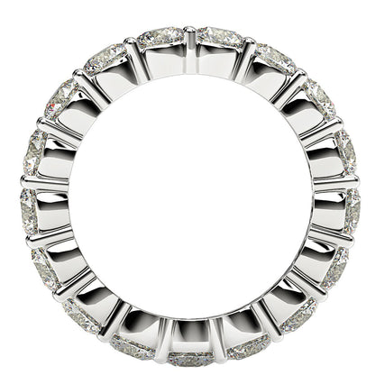 Anillo de Eternidad con Diamantes Redondos Cultivados en Laboratorio de Oro Blanco de 14k (3 quilates, FG/VS2)