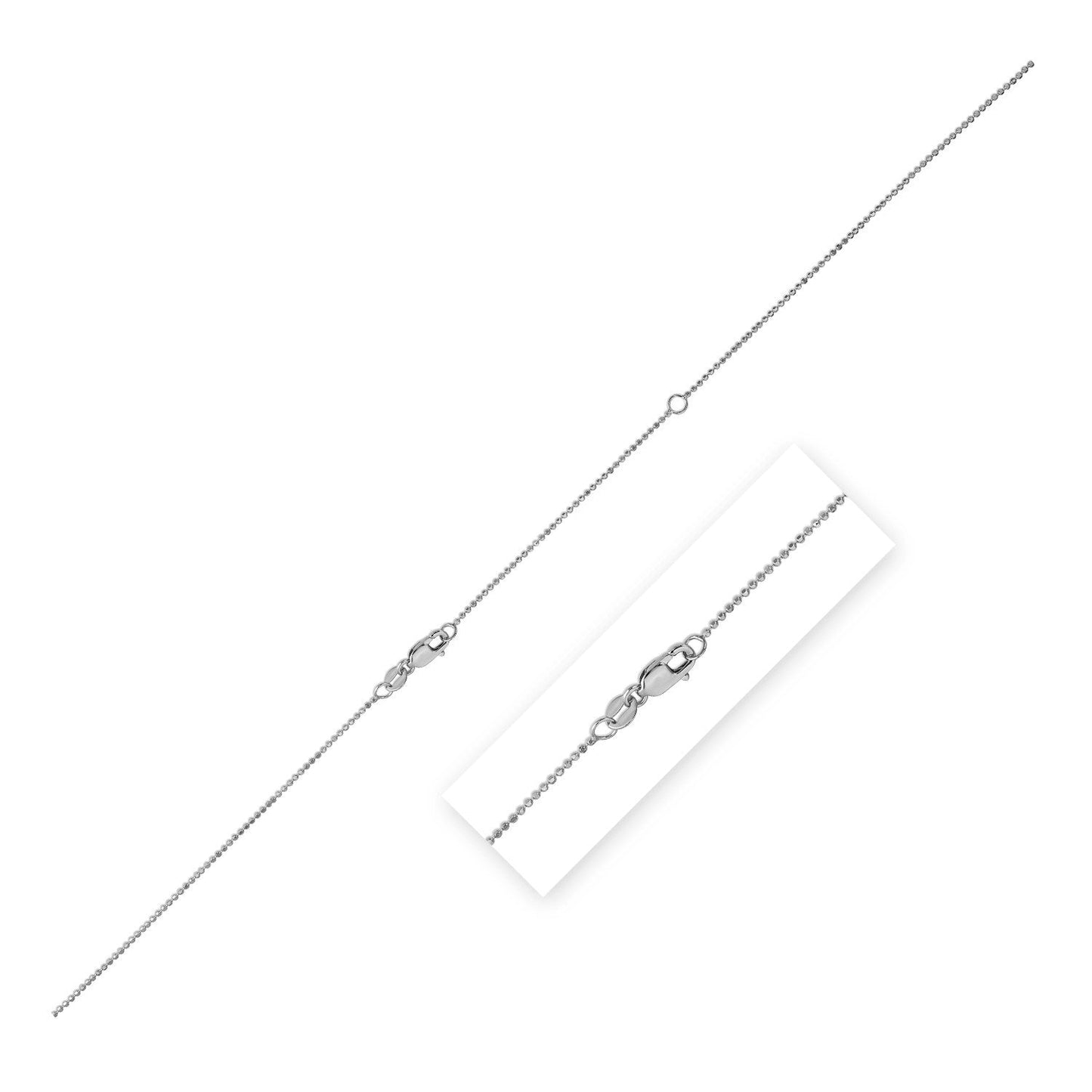 Doble cadena con eslabones extensibles en oro blanco de 14k (1.00 mm)