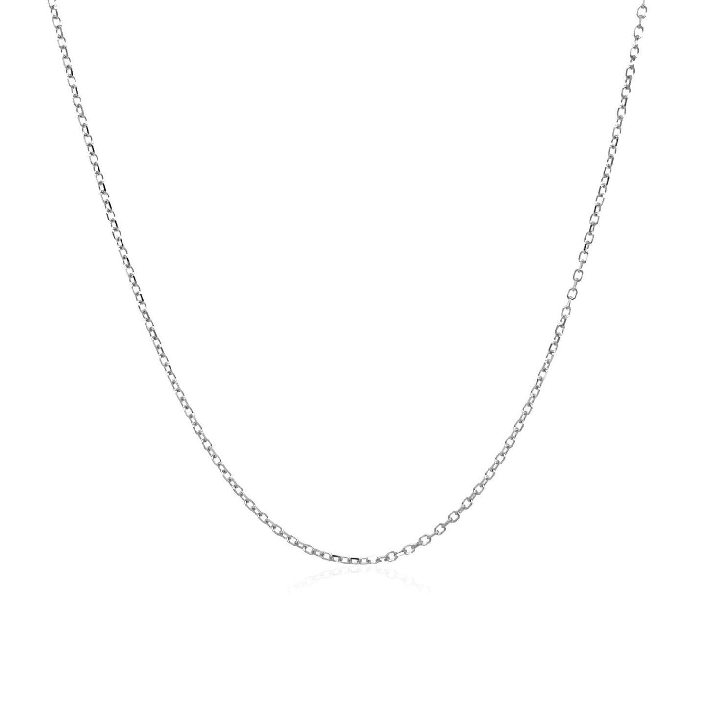 Cadena de Eslabones de Cable con Corte de Diamante de Oro Blanco de 14k 0.8mm