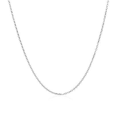 Cadena de Eslabones de Cable con Corte de Diamante de Oro Blanco de 14k 0.8mm