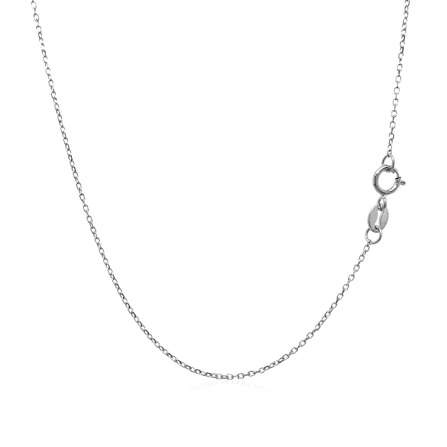 Cadena de Eslabones de Cable con Corte de Diamante de Oro Blanco de 14k 0.8mm