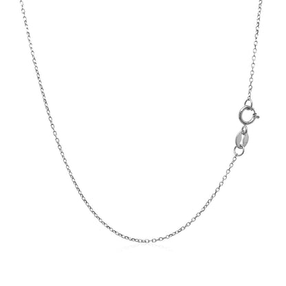 Cadena de Eslabones de Cable con Corte de Diamante de Oro Blanco de 14k 0.8mm