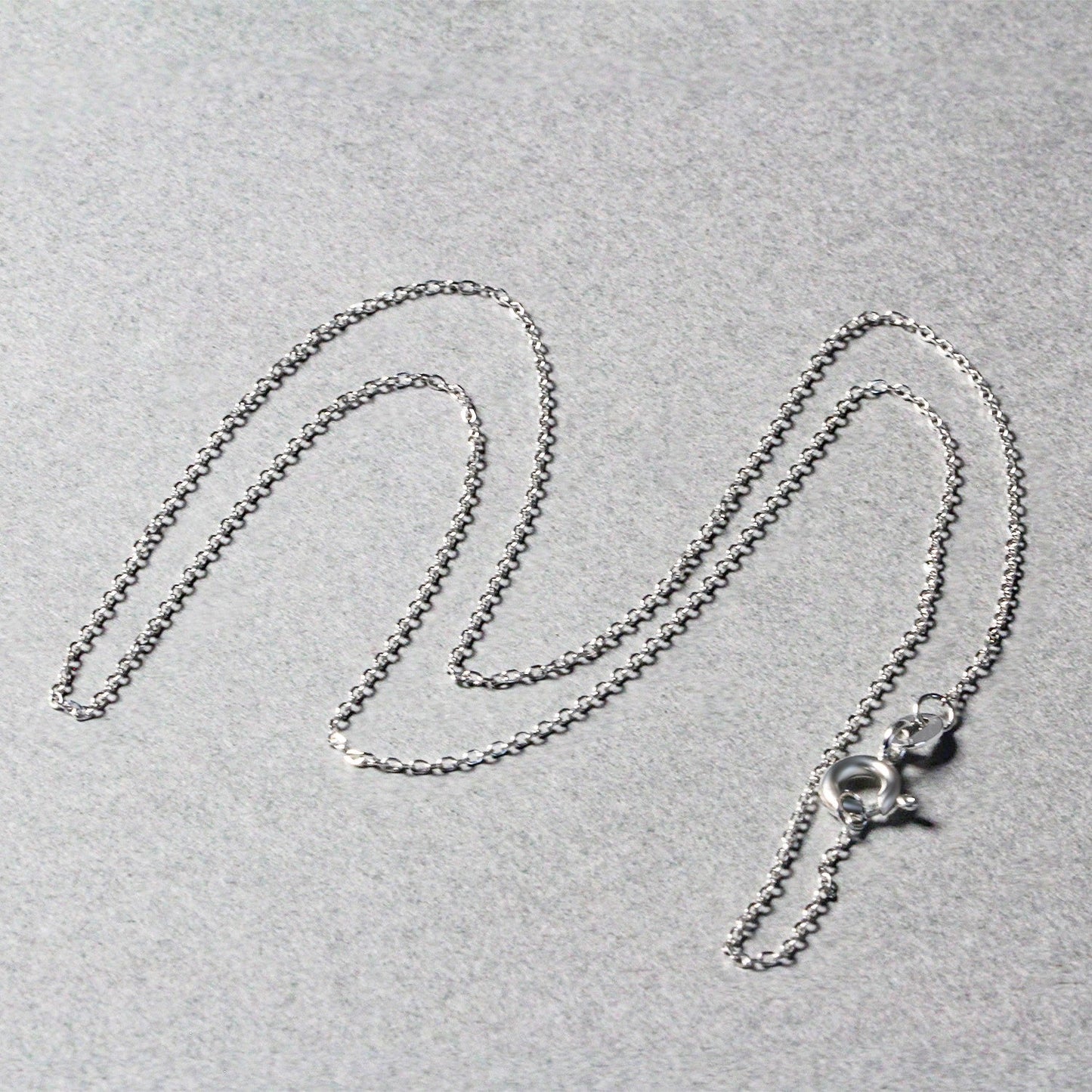 Cadena de Eslabones de Cable con Corte de Diamante de Oro Blanco de 14k 0.8mm