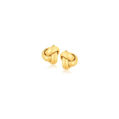 Aretes con nudo de amor de oro amarillo de 10k