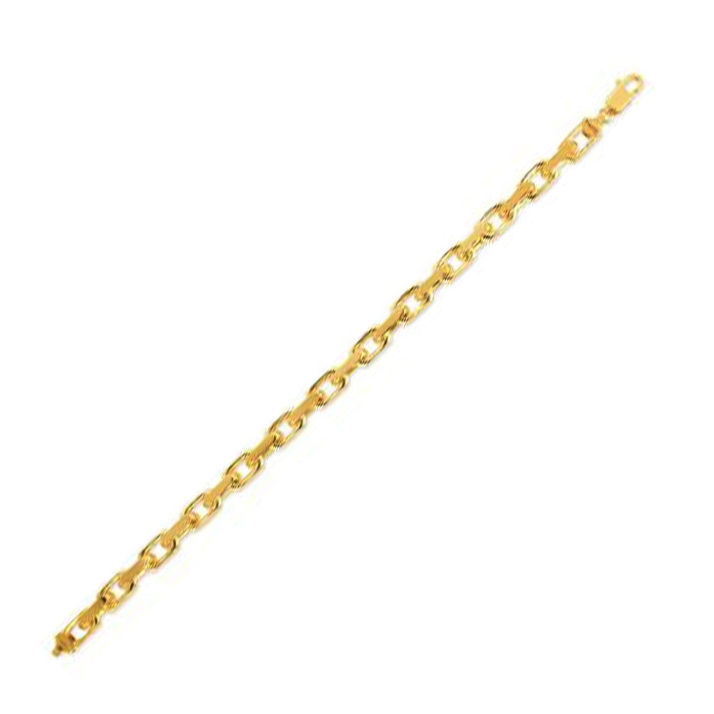 Pulsera de cadena de cable francés de oro amarillo de 14k (6.10 mm)