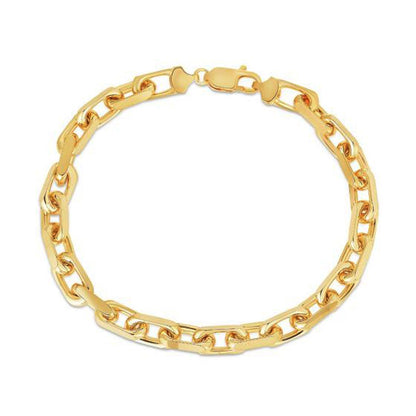 Pulsera de cadena de cable francés de oro amarillo de 14k (6.10 mm)