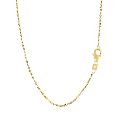 Cadena de oro amarillo de 14k con barra plana brillante