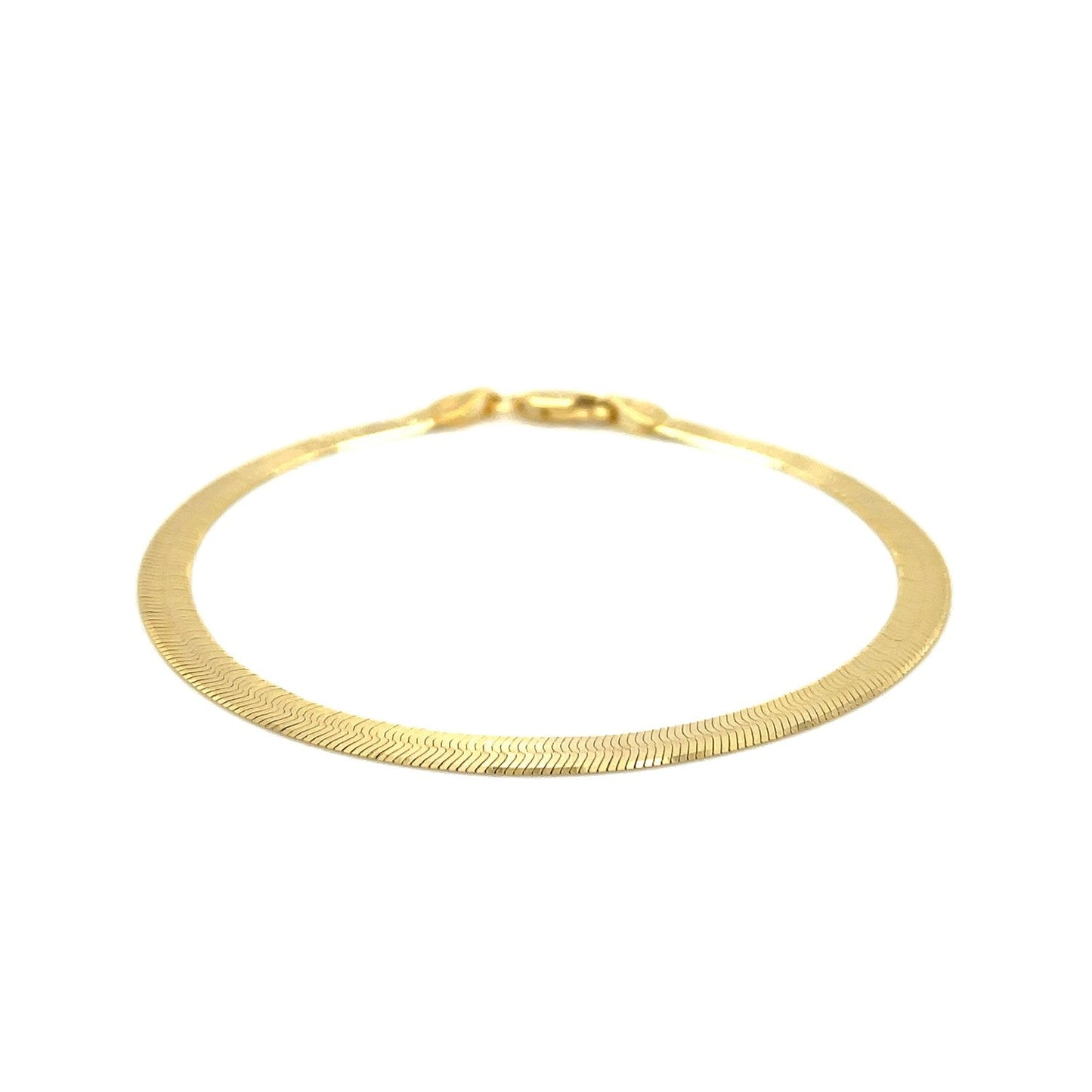 Pulsera cola de pez de oro amarillo de 14k súper flexible de 4,0 mm
