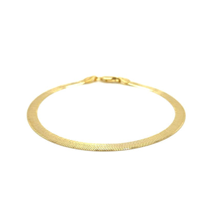 Pulsera cola de pez de oro amarillo de 14k súper flexible de 4,0 mm