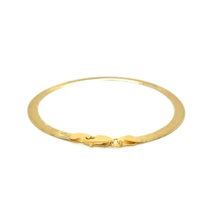 Pulsera cola de pez de oro amarillo de 14k súper flexible de 4,0 mm