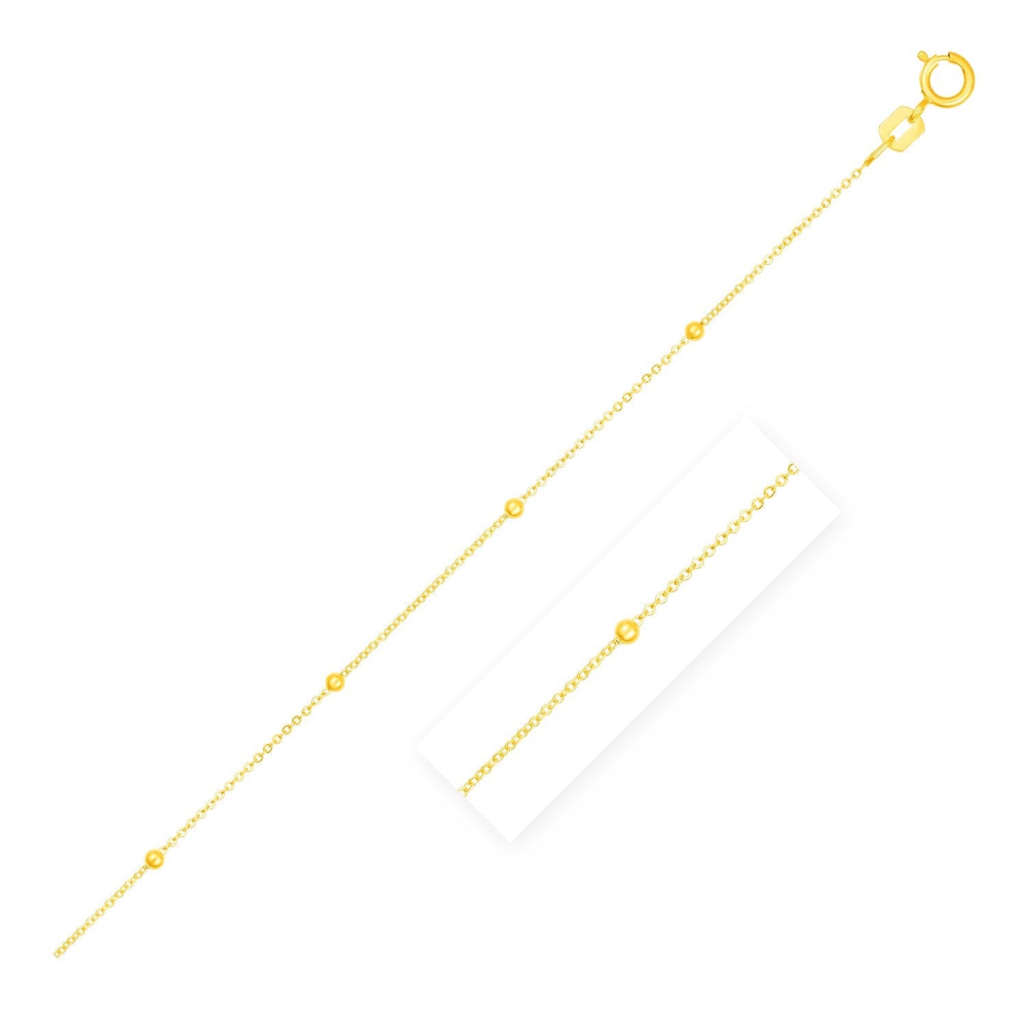 Cadena Saturno de Eslabones de Perlas en Oro Amarillo de 14k (3.5mm)