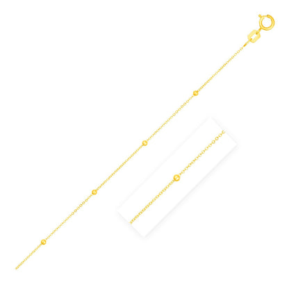 Cadena Saturno de Eslabones de Perlas en Oro Amarillo de 14k (3.5mm)