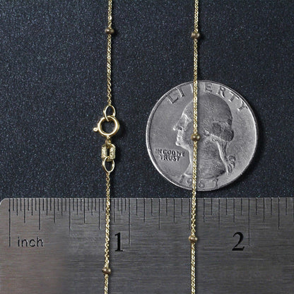 Cadena Saturno de Eslabones de Perlas en Oro Amarillo de 14k (3.5mm)