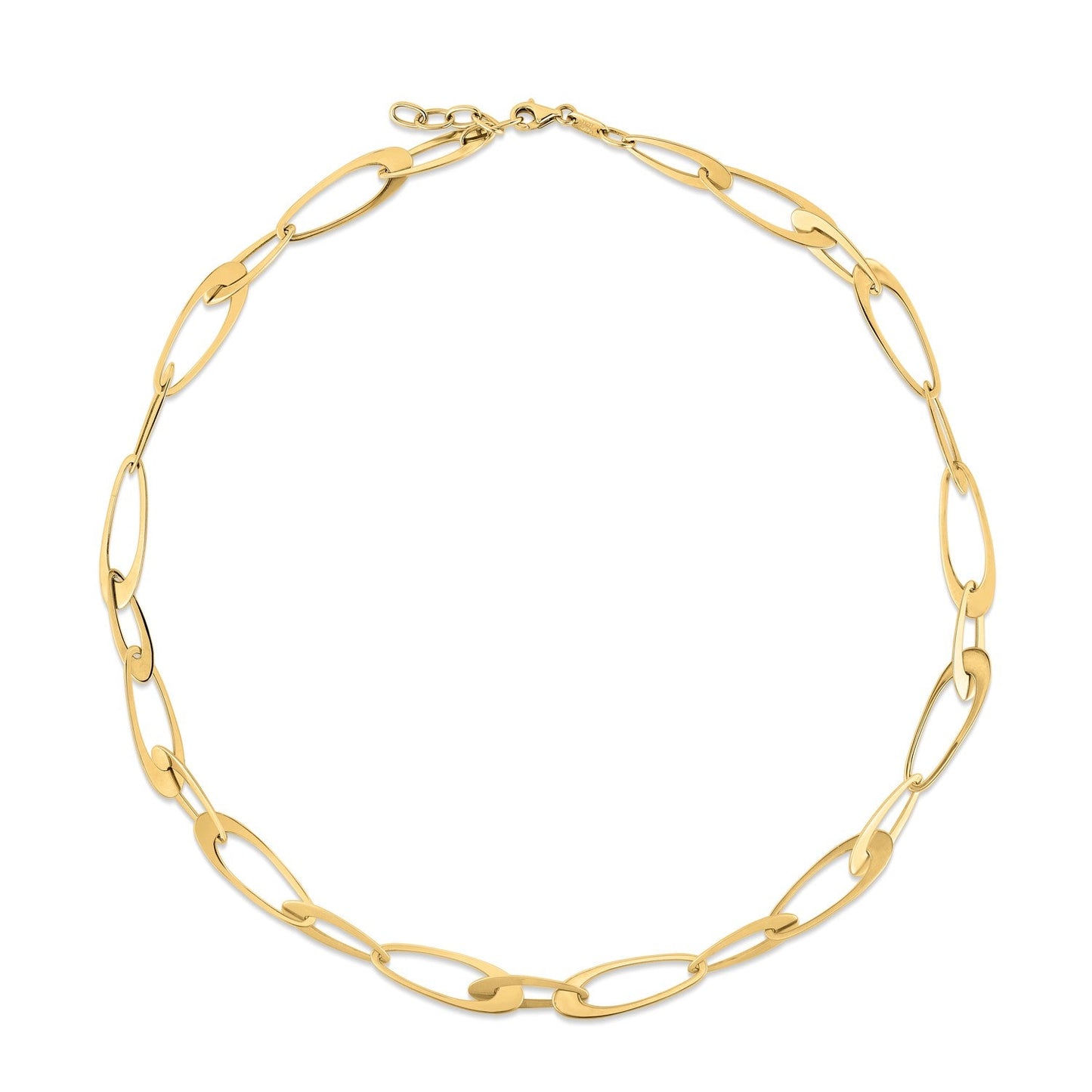 Gargantilla de eslabones ovalados italianos de oro amarillo de 14K